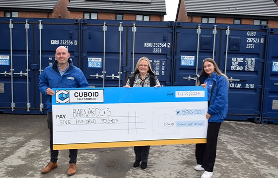 Cuboid Self Storage welcomes Barnardo’s to its Bolton location! – Featured Image
